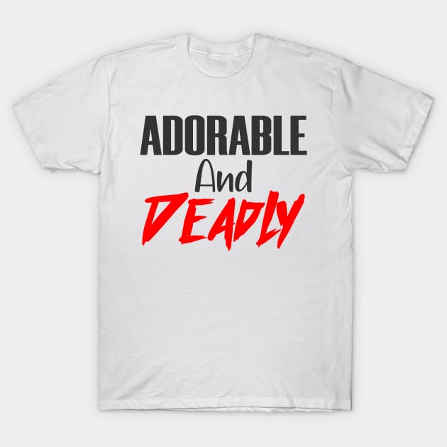 Adorable Deadly Funny Cute Kawaii Scary Spooky T-Shirt by Mellowdellow